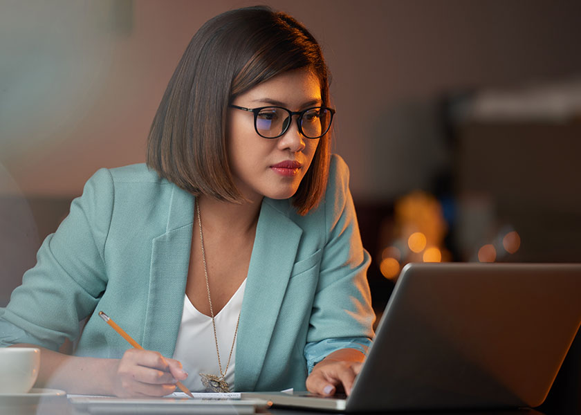 Businesswoman reading